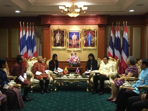 El Presidente de la Asamblea Legislativa Nacional de Tailandia recibe al Presidente del Parlamento del Reino de Bután como invitado de honor.